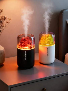 جهاز ترطيب على شكل بركان ملون سعة 180 مل، يعمل بالطاقة USB، له وضعان للتشغيل، إضاءة LED 7 ألوان، رذاذ هادئ، منقي هواء كهربائي منزلي، موزع عطور بتأثير البركان، مناسب للديكور الداخلي والمكتب والغرفة المعيشية والمكتب والسيارة، هدية رائعة للنساء