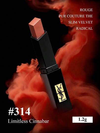 Yves Saint Laurent أحمر شفاه سفر بحجم رفيع 1.2 جرام/0.04 أونصة، تشطيب أسود #314