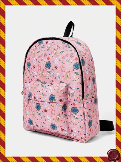 HARRY POTTER X SHEIN حقيبة ظهر ذات نمط كرتوني جميل، متعددة الوظائف، خفيفة الوزن، محمولة، سعة كبيرة مناسبة للطالبات الجامعيات والمدارس الإعدادية والثانوية والنشاطات الخارجية والسفر والمدارس الابتدائية والمبتدئين والمكاتب، هدية عيد الحب