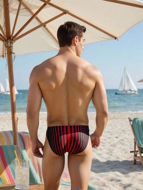 Manfinity Swimmode سروال سباحة مخطط للرجال