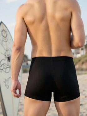 Manfinity Swimmode سراويل السباحة الكاجوال المطبوعة للرجال للعطلات الشاطئية