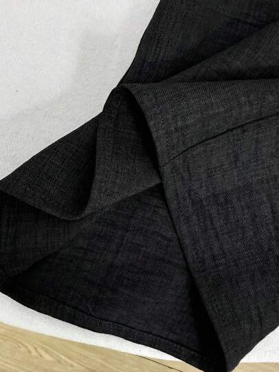 SHEIN بنطلون أزرق فضفاض ذو ملمس مريح للفتيات المراهقات، موسم العودة إلى المدرسة