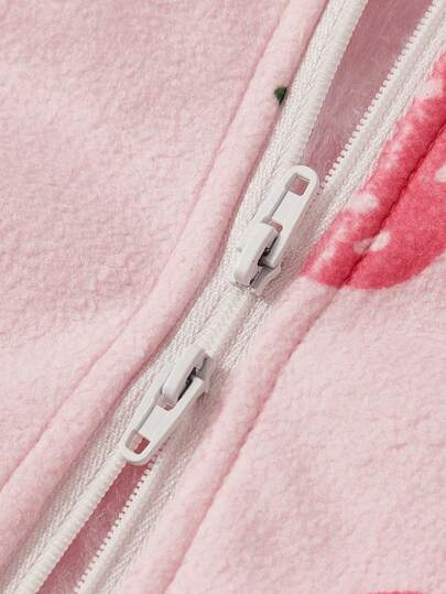 Cozy Pixies كيس نوم طويل الأكمام رقيق مطرز بنقشة الفراولة مناسب للاستخدام في الربيع والصيف، قطعة واحدة