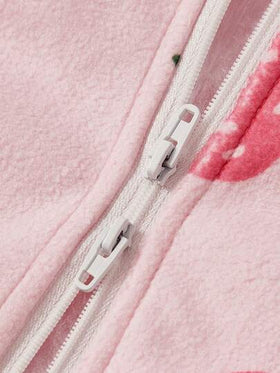 Cozy Pixies كيس نوم طويل الأكمام رقيق مطرز بنقشة الفراولة مناسب للاستخدام في الربيع والصيف، قطعة واحدة