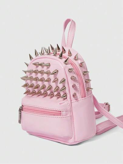 ROMWE Grunge Punk حقيبة كتف مزدوجة مصممة بطراز نيتش مع أشرطة شرابية مطوية وأزرار محزمة، بطراز بانك وشارع