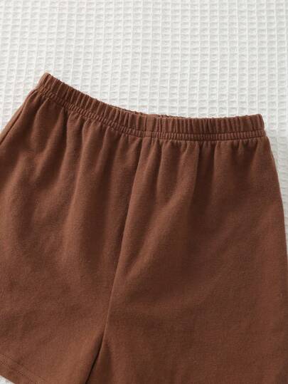 Cozy Pixies مجموعة ملابس علوية كم قصير بطباعة حيوانات كرتونية ناعمة وشورت بخصر مطاطي لطفل ولد، 2 قطعة