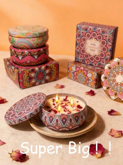 شمعة معطرة في برطمان كبير جدًا، يمكن أن تحترق بشكل لمدة 480 ساعة، شمع صويا طبيعي للعلاج بالروائح مع صندوق ملون، هدية مثالية للعائلة والأصدقاء، شمع معطر للأعياد والحفلات، رائحة قوية، لديكور المنزل والزفاف والاسترخاء واليوجا، هدية مثالية لعيد الميلاد وعيد ا