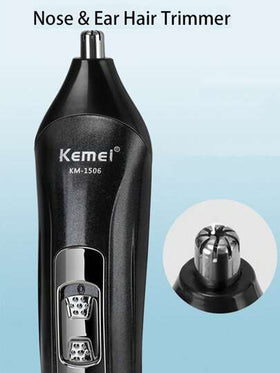 Kemei آلة حلاقة الشعر الكهربائية KM-1506 ماكينة إزالة شعر الوجه والأنف والأذن 3 في 1 قابلة للشحن عبر USB، ماكينة قص الشعر رخيصة الثمن وذات مبيعات عالية، مناسبة للاستخدام المنزلي وللعائلة