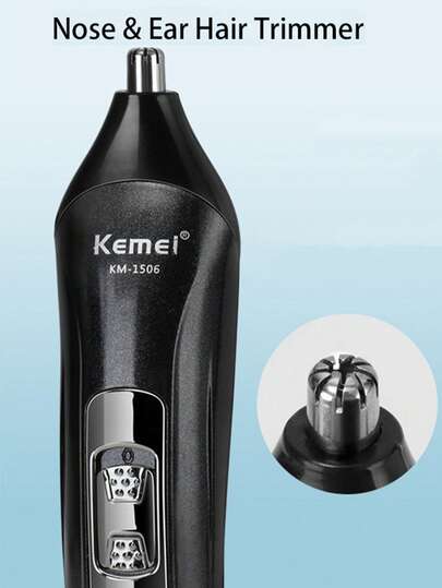 Kemei آلة حلاقة الشعر الكهربائية KM-1506 ماكينة إزالة شعر الوجه والأنف والأذن 3 في 1 قابلة للشحن عبر USB، ماكينة قص الشعر رخيصة الثمن وذات مبيعات عالية، مناسبة للاستخدام المنزلي وللعائلة