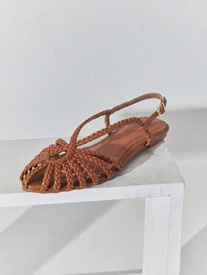 SHUZIA حذاء شبشب مسطح للنساء بتصميم سير خلفي وسهل الارتداء، بتصميم مربع الأصبع، مناسب للربيع والصيف، أنيق للعطلات