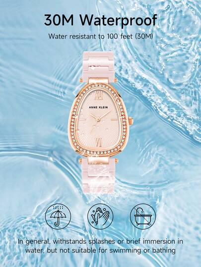 Anne Klein ساعة يد نسائية أنيقة بسوار من السيراميك الأسود، ساعة كوارتز تناظرية رفيعة للنساء، مزودة بمينا أسود لامع بيضاوي الشكل مرصع بالكريستال، ساعة يد نسائية أنيقة بسوار قابل للتعديل