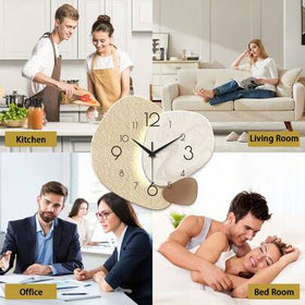 ساعة حائط زخرفية 12-16 بوصة، تعمل بالبطارية، صامتة بدون صوت طقطقة، حركة كوارتز حجرية، مناسبة للمنزل والغرفة المعيشية والنوم والمطبخ والمكتب والفصل الدراسي، ديكور العودة إلى المدرسة، لوازم تعليمية، هدية عيد الحب مبتكرة