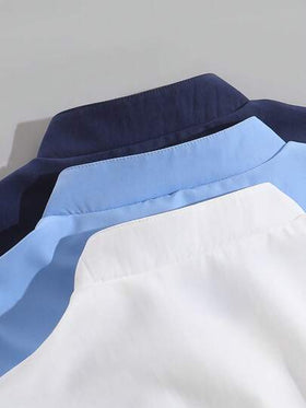 SHEIN 3 قطع/مجموعة قمصان كاجوال متعددة الألوان للأولاد، مناسبة للارتداء اليومي والتنقل والعطلات، بتصميم بسيط ومريح