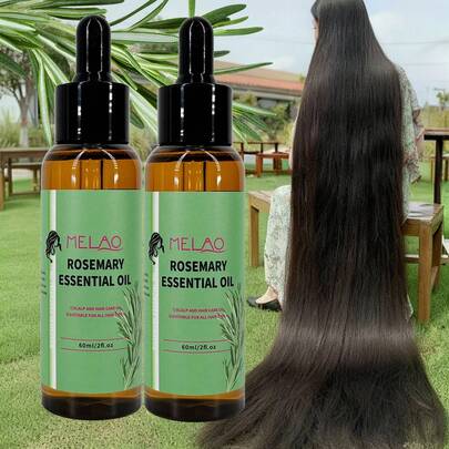 MELAO زيت شعر روزماري من ميلاو، مناسب لجميع أنواع الشعر، 60 مل، متعدد الاستخدامات، يمكن استخدامه لرعاية الشعر والجسم بما في ذلك الحواجب والرموش والبشرة الوجه والجسم، زيت أساسي عالي الجودة، مرطب ومغذي