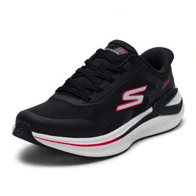 Skechers أحذية رياضية كاجوال مريحة مبطنة للرجال، أحذية جري مع رباط 221141-BKW