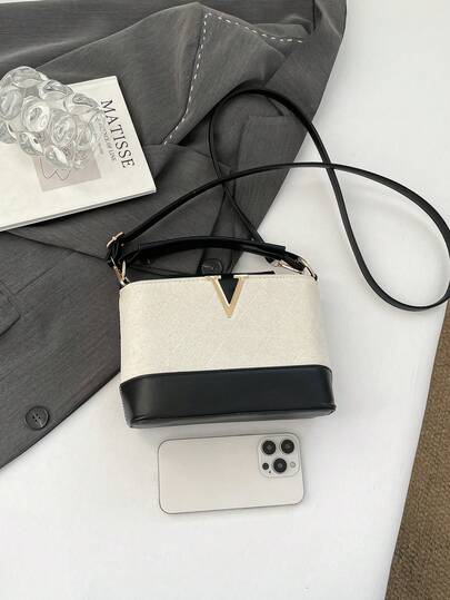 حقيبة نسائية جلد أحمر مخملي بتصميم لوحات متداخلة، حقيبة كتف متعددة الاستخدامات، حقيبة كروس للتنقل والتسوق