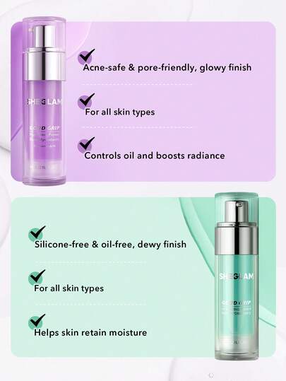 SHEGLAM Good Grip برايمر مرطب-حجم السفر علامة تجارية جمال مكياج ميكب مستحضرات تجميل للنساء الفتيات مثالي لفصل الشتاء الربيع مثالي ل- Y2K أزياء أنيقة رمضان هدية حفلة جاهز أفضل لون