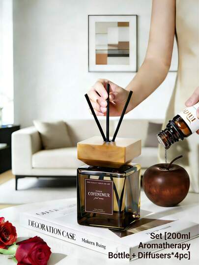 1 طقم موزع عطري بأعواد الخيزران سعة 500 مل (16.9 أونصة سائلة)، عطر زيوت أساسية فاخر بدون لهب، رائحة طويلة الأمد، مناسب للمنزل والغرفة والصالة والحمام، ديكور أنيق، هدية عيد الحب، معطر هواء، موزع للسيارة، هدية عيد الميلاد والتخرج.