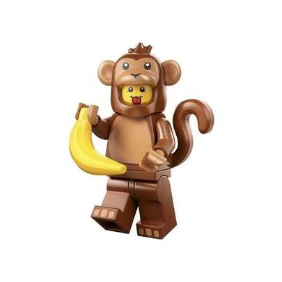 LEGO لعبة ليغو 71051 شخصية صغيرة قابلة للسحب موسم 28 بزي حيوان، شخصية صغيرة تعليمية من قطع البناء، هدية تذكارية