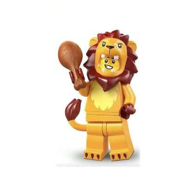 LEGO لعبة ليغو 71051 شخصية صغيرة قابلة للسحب موسم 28 بزي حيوان، شخصية صغيرة تعليمية من قطع البناء، هدية تذكارية