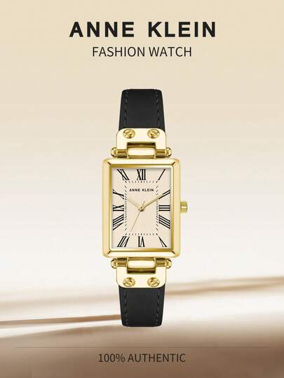 Anne Klein ساعة يد نسائية كوارتز رسمية مع سوار جلد طبيعي
