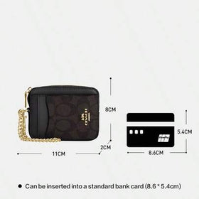 Coach حافظة بطاقات صغيرة ورفيعة متعددة الاستخدامات بتصميم مميز، مثالية للاستخدام اليومي، وإكسسوار رائع لعيد الحب، وحامل بطاقات أنيق للرجال والنساء، بتصميم صغير الحجم ومتعدد الاستخدامات، مثالي لجميع المناسبات.
