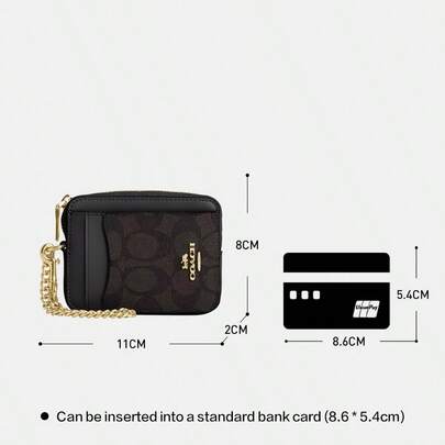 Coach حافظة بطاقات صغيرة ورفيعة متعددة الاستخدامات بتصميم مميز، مثالية للاستخدام اليومي، وإكسسوار رائع لعيد الحب، وحامل بطاقات أنيق للرجال والنساء، بتصميم صغير الحجم ومتعدد الاستخدامات، مثالي لجميع المناسبات.
