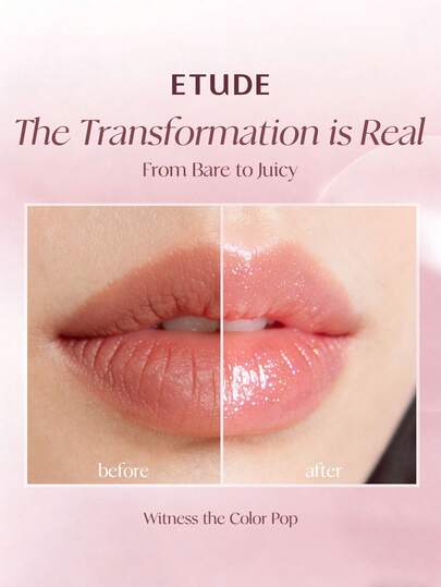 K-Beauty- ETUDE House صبغة شفاه مائية لامعة - جوسي كاندي شاين، مظهر منتفخ غير لزج