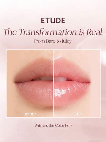 K-Beauty- ETUDE House صبغة شفاه مائية لامعة - جوسي كاندي شاين، مظهر منتفخ غير لزج