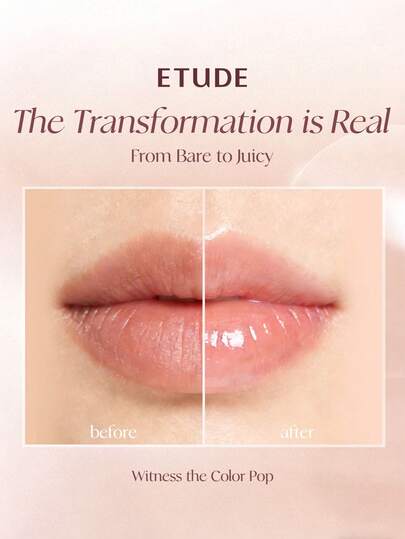 K-Beauty- ETUDE House صبغة شفاه مائية لامعة - جوسي كاندي شاين، مظهر منتفخ غير لزج