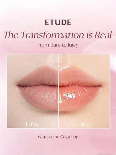 K-Beauty- ETUDE House صبغة شفاه مائية لامعة - جوسي كاندي شاين، مظهر منتفخ غير لزج