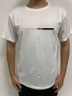 قميص T-shirt كاجوال بأكمام قصيرة من طباعة الحروف والخطوط للرجال