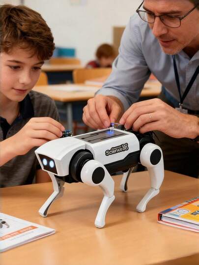 لعبة كلب روبوت DIY أليف آلي تجربة تعلم الروبوتات STEM للأطفال والبنات والبالغين، هدية مثالية لعيد الميلاد والأعياد والحفلات والفصول الدراسية والمنزل