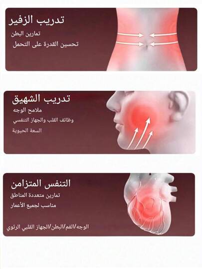 1 قطعة جهاز تدريب التنفس قابل للتعديل (تدريب عضلات الوجه والبطن) - وردي/أزرق | معدات تمارين عضلات البطن والحوض | أداة لياقة منزلية محمولة، دمبل التنفس