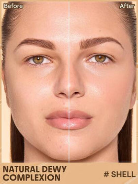 SHEGLAM Dew & Done ملون خفيف للبشرة مع Spf20-Shell علامة تجارية جمال مكياج ميكب مستحضرات تجميل للنساء الفتيات مثالي لفصل الشتاء الربيع مثالي ل- Y2K أزياء أنيقة رمضان هدية حفلة جاهز أفضل لون