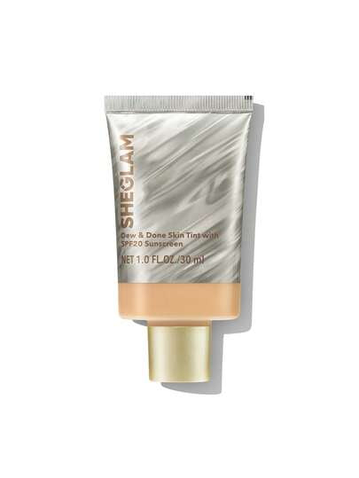 SHEGLAM Dew & Done ملون خفيف للبشرة مع Spf20-Shell علامة تجارية جمال مكياج ميكب مستحضرات تجميل للنساء الفتيات مثالي لفصل الشتاء الربيع مثالي ل- Y2K أزياء أنيقة رمضان هدية حفلة جاهز أفضل لون