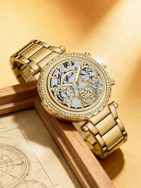 ساعة GUESS متعددة الوظائف للنساء بلون فضي GW0403L2