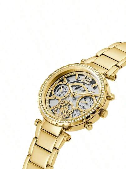ساعة GUESS متعددة الوظائف للنساء بلون فضي GW0403L2
