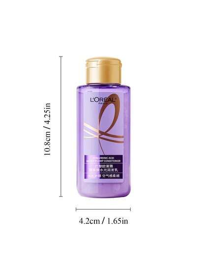 L'Oreal 100 مل حجم السفر شامبو + 100 مل بلسم. مشبع بحمض الهيالورونيك، يغذي الشعر بالرطوبة والبريق والحجم والتحكم في الزيوت.