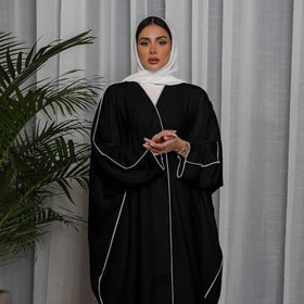 فستان طويل للنساء من الشرق الأوسط بتصميم مينيمالي عصري مزخرف بطباعة وتلوين، كارديجان أنيق/عباية مناسب للارتداء اليومي والمناسبات