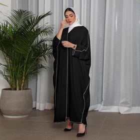 فستان طويل للنساء من الشرق الأوسط بتصميم مينيمالي عصري مزخرف بطباعة وتلوين، كارديجان أنيق/عباية مناسب للارتداء اليومي والمناسبات