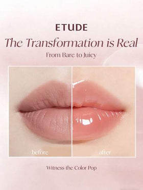 K-Beauty- ETUDE House صبغة شفاه مائية لامعة - جوسي كاندي شاين، مظهر منتفخ غير لزج