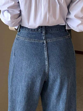 Dazy Tall سراويل جينز طويلة فضفاضة مستقيمة الساق للنساء الطويلات مع تفاصيل منسدلة