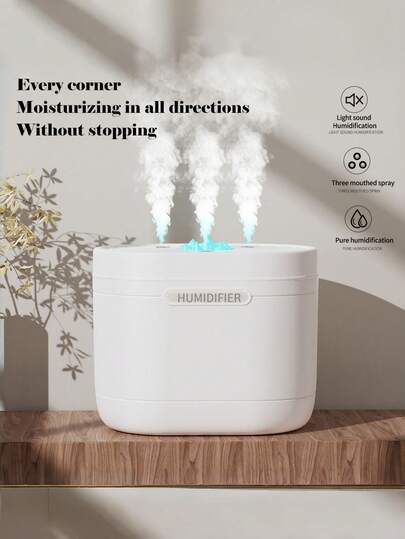 جهاز ترطيب هواء سعة 1200 مل، موزع عطور قوي مع إضاءة مزاجية LED، ترطيب الهواء، إزالة الروائح الكريهة، رذاذ نانو، تصميم ثلاثي الفوهات، يعمل بالطاقة USB، مناسب للغرف والمكاتب والسفر والسيارات
