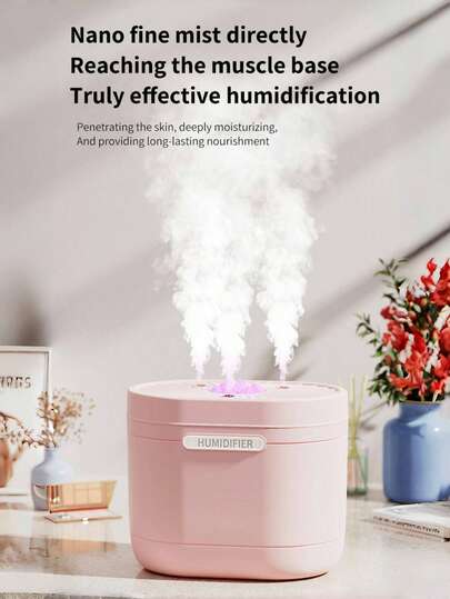 جهاز ترطيب هواء سعة 1200 مل، موزع عطور قوي مع إضاءة مزاجية LED، ترطيب الهواء، إزالة الروائح الكريهة، رذاذ نانو، تصميم ثلاثي الفوهات، يعمل بالطاقة USB، مناسب للغرف والمكاتب والسفر والسيارات