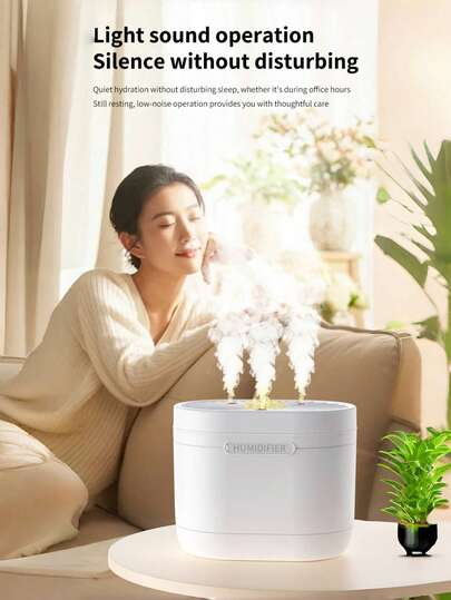 جهاز ترطيب هواء سعة 1200 مل، موزع عطور قوي مع إضاءة مزاجية LED، ترطيب الهواء، إزالة الروائح الكريهة، رذاذ نانو، تصميم ثلاثي الفوهات، يعمل بالطاقة USB، مناسب للغرف والمكاتب والسفر والسيارات