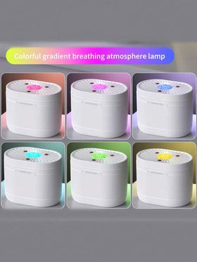 جهاز ترطيب هواء سعة 1200 مل، موزع عطور قوي مع إضاءة مزاجية LED، ترطيب الهواء، إزالة الروائح الكريهة، رذاذ نانو، تصميم ثلاثي الفوهات، يعمل بالطاقة USB، مناسب للغرف والمكاتب والسفر والسيارات