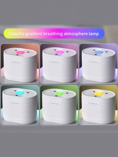 جهاز ترطيب هواء سعة 1200 مل، موزع عطور قوي مع إضاءة مزاجية LED، ترطيب الهواء، إزالة الروائح الكريهة، رذاذ نانو، تصميم ثلاثي الفوهات، يعمل بالطاقة USB، مناسب للغرف والمكاتب والسفر والسيارات