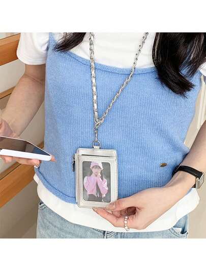 محفظة نسائية قصيرة، حامل بطاقات متعدد الفتحات، محفظة صغيرة فائقة الرقة بتصميم سحاب وسلسلة