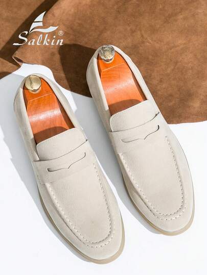 Salkin [سالكين] أحذية رجالية كلاسيكية من الجلد المدبوغ بتصميم كلاسيكي، أنيقة وراحة للاستخدام اليومي والمناسبات الرسمية والحفلات والزفاف. مناسبة للرجال والأزواج، هدية رومانسية مثالية. اختر مقاس أكبر بمقدار مقاس واحد.